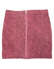 Zip-Front Leopard Print Miniskirt