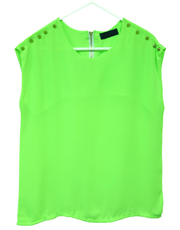 Studded Sleeveless Blouse (Luminous Green)